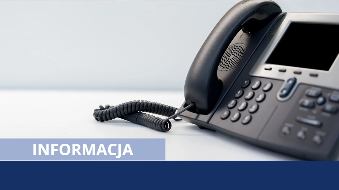 Grafika z telefonem i napisem informacja