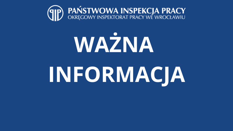 Grafika z napisem ważna informacja