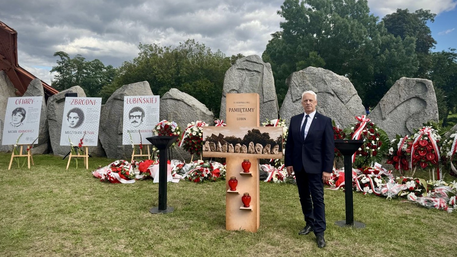 Kierownik Oddziału w Legnicy podczas obchodów rocznicowych