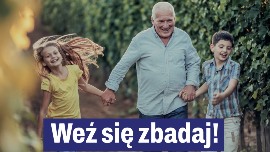 grafika przedstawiająca rodzinę oraz napis Weź się zbadaj